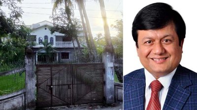 বরিশালের মুলাদীতে মতিউরের দুই কোটি টাকা মূল্যের বাড়ি (বামে) ছবি: প্রতিবেদক, আলোচিত মতিউর রহমান (ডানে)