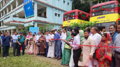 ডিএনসিসি’র উদ্যোগে স্কুল বাস সার্ভিস উদ্বোধন করেন শিক্ষামন্ত্রী মহিবুল হাসান চৌধুরী নওফেল