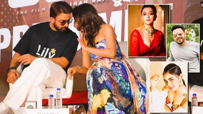 সংবাদ সম্মেলনে শাকিব-মিমি, ইনসার্টে টলিউডের তিন তারকা
