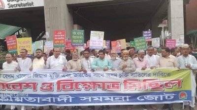 সমাবেশে জাতীয়তাবাদী সমমনা জোটের নেতাকর্মীরা