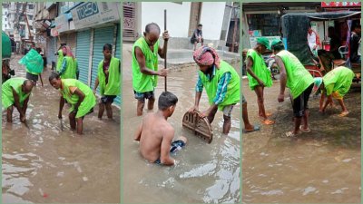প্রধান সড়কগুলো থেকে পানিনিষ্কাশন করা হয়েছে
