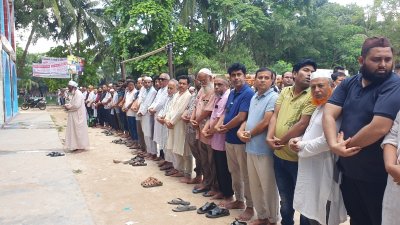 ছাত্রলীগকর্মী নিহতের ঘটনায় ব্রাহ্মণবাড়িয়া গায়েবানা জানাজা