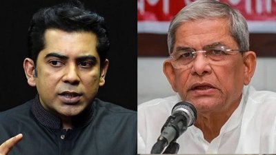 আন্দালিব রহমান পার্থ ও মির্জা ফখরুল ইসলাম আলমগীর (ফাইল ছবি)