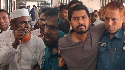 পুলিশের হেফাজতে মিয়া গোলাম পরওয়ার ও  নুরুল হক নুর