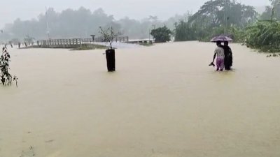 টানা বর্ষণে প্লাবিত ঘুমধুম ইউনিয়নের নিম্নাঞ্চল (ছবি: বাংলা ট্রিবিউন)