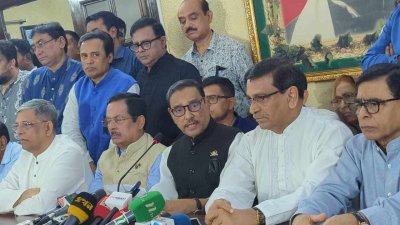 সংবাদ সম্মেলনে কর্মসূচি ঘোষণা করেনওবায়দুল কাদের