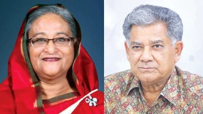 সাবেক প্রধানমন্ত্রী শেখ হাসিনা ও স্বরাষ্ট্র উপদেষ্টা ব্রিগেডিয়ার জেনারেল এম সাখাওয়াত হোসেন