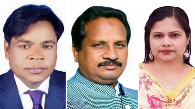 সাবেক সংসদ সদস্য আবুল কালাম আজাদ, উপজেলা পরিষদের চেয়ারম্যান জাকিরুল ইসলাম ও তাহেরপুর পৌরসভার মেয়র শায়লা পারভীন