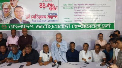 বক্তব্য দিচ্ছেন  রুহুল কবির রিজভী আহমেদ