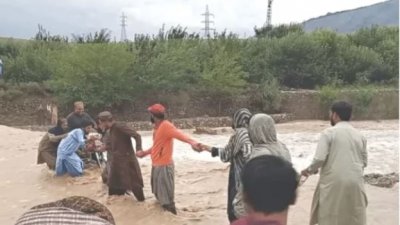 পাকিস্তানের পাঞ্জাব ও বেলুচিস্তান প্রদেশে বন্যা। ছবি: খাইবার নিউজ।