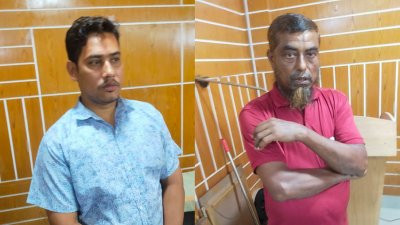 পুলিশে আটক দুই হামলাকারী (ছবি: বাংলা ট্রিবিউন)