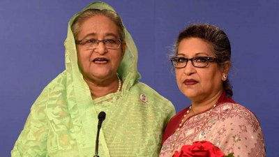 সাবেক প্রধানমন্ত্রী শেখ হাসিনা, তার বোন শেখ রেহানা