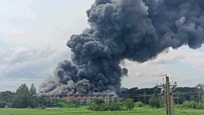 পুড়ছে প্রাণ কোম্পানির ডিপোটি (ছবি: বাংলা ট্রিবিউন)