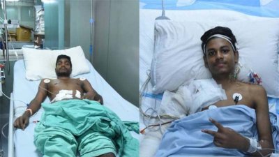 সঢাকার সিএমএইচে চিকিৎসাধীন মো. রাফি হোসেন ও মো. মমিন হোসেন