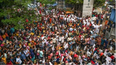 ধর্ষণ-হত্যার বিচার দাবিতে নবান্ন অভিযান চলছে। ফাইল ছবি: পিটিআই।