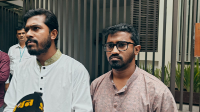 গণঅধিকার পরিষদের সভাপতি নুরুল হক নুর ও সাধারণ সম্পাদক মো. রাশেদ খাঁন (ছবি: সংগৃহীত)