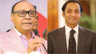 বাঁ থেকে বসুন্ধরা গ্রুপের চেয়ারম্যান আহমেদ আকবর সোবহান ও ব্যবস্থাপনা পরিচালক (এমডি) সায়েম সোবহান আনভীর (ছবি: সংগৃহীত)