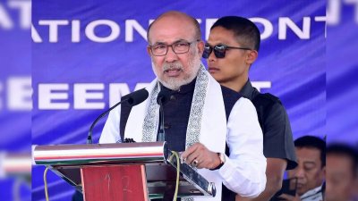 মণিপুরে মুখ্যমন্ত্রী বীরেন সিং। ছবি: এএনআই