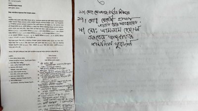 সাবেক ১৮ জন নেতার স্বাক্ষরিত অভিযোগপত্র (ছবি: বাংলা ট্রিবিউন)