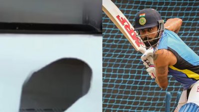 দেয়ালে গর্ত তৈরি হয়েছে (বাঁয়ে)
