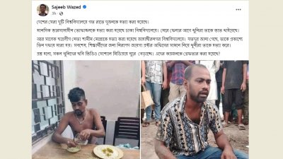 দুই বিশ্ববিদ্যালয়ে দুই জনকে পিটিয়ে হত্যা নিয়ে সজীব ওয়াজেদ জয়ের ফেসবুক পোস্ট