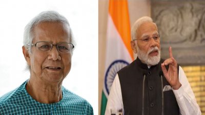 বাংলাদেশের অন্তর্বর্তীকালীন সরকারের প্রধান উপদেষ্টা অধ্যাপক ড. মুহাম্মদ ইউনূস ও ভারতের প্রধানমন্ত্রী নরেন্দ্র মোদি। ফাইল ছবি (কোলাজ): রয়টার্স