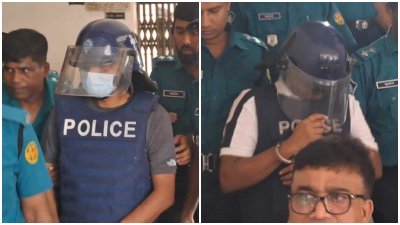 অতিরিক্ত ডিআইজি মশিউর রহমান  ও পুলিশ পরিদর্শক মাজহার