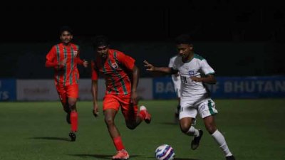 বাংলাদেশ-মালদ্বীপের ম্যাচের দৃশ্য