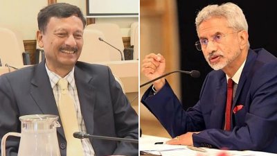 বাংলাদেশের পররাষ্ট্র উপদেষ্টা মো. তৌহিদ হোসেন ও ভারতের পররাষ্ট্রমন্ত্রী এস জয়শংকর (ছবি: সংগৃহীত)
