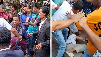 বরিশাল আদালত চত্বরে সাবেক পানিসম্পদ প্রতিমন্ত্রী কর্নেল (অব.) জাহিদ ফারুকের সমর্থকদের বিএনপির নেতাকর্মীরা মারধর করেছেন