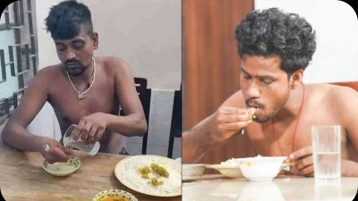 বামে তোফাজ্জল, ডানে নাটকের দৃশ্যে ইমরান