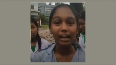 ভাইরাল সেই ভিডিওতে কথা বলছে এক শিক্ষার্থী (ছবি: স্ক্রিনশট)