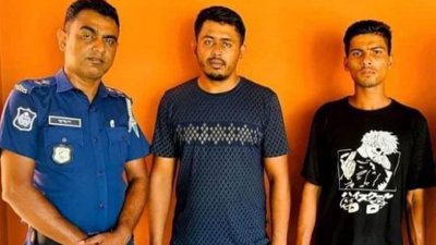 গ্রেফতারকৃত আনিছ মিয়া ও শাকিল মিয়া