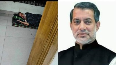 মেঝেতে পাতলা তোশকে ঘুমাচ্ছেন সাবেক এমপি এ বি এম ফজলে করিম চৌধুরী