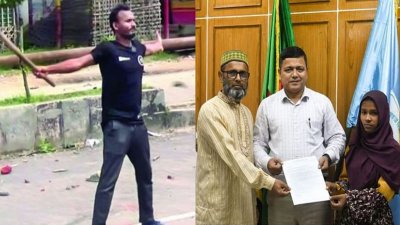 বেগম রোকেয়া বিশ্ববিদ্যালয়ের শিক্ষার্থী আবু সাঈদের বোনের হাতে চাকরির নিয়োগপত্র তুলে দেন উপাচার্য শওকত আলী