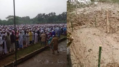 একসঙ্গে জানাজা শেষে এক পরিবারের তিন জনকে দাফন