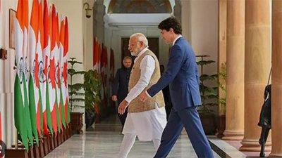 ভারতের প্রধানমন্ত্রী নরেন্দ্র মোদি ও কানাডার প্রধানমন্ত্রী জাস্টিন ট্রুডো। দুদেশের সম্পর্কে বৈরিভাব চলছে। ছবি: এনডিটিভি।