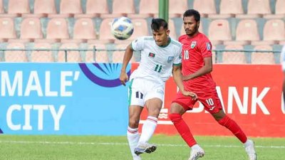 বাংলাদেশ-মালদ্বীপ ম্যাচের দৃশ্য