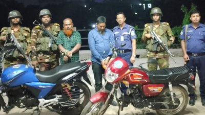 মোটরসাইকেলসহ আটক দুই ছিনতাইকারী