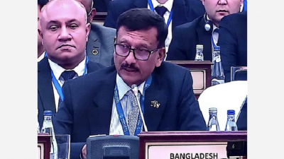 বক্তব্য দিচ্ছেন পররাষ্ট্র বিষয়ক উপদেষ্টা মো. তৌহিদ হোসেন