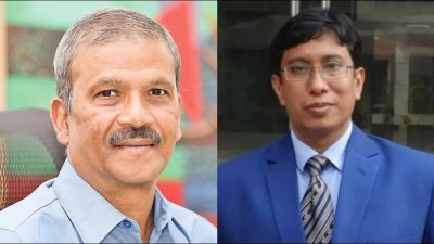 উপদেষ্টা আসিফ নজরুল ও  শ্রম কাউন্সেলর মুহাম্মদ কামরুল ইসলাম, ছবি: সংগৃহীত