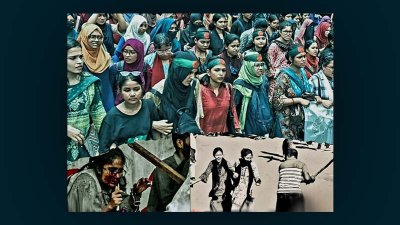 ছবিটি ‘লড়াকু ২৪’ ও ‘এমপাওয়ারিং আওয়ার ফাইটার্স’ প্রকাশিত পোস্টার থেকে নেওয়া
