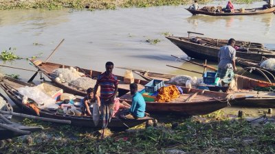 ইলিশ না পেয়ে হতাশ হয়ে ঘাটে ফিরছেন জেলারা