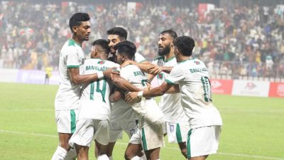 পাপনের গোলের পর উচ্ছ্বাস বাংলাদেশের