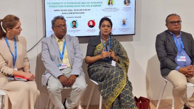 কপ-২৯ এর একটি অধিবেশনে কথা বলছেন সৈয়দা রিজওয়ানা হাসান