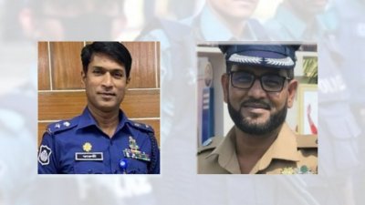 গ্রেফতার পুলিশের দুই কর্মকর্তা মহিউদ্দিন ফারুকী ও আলেপ উদ্দিন