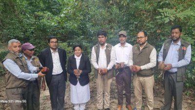কাপ্তাই জাতীয় উদ্যানের সংর‌ক্ষিত বনে বনমোরগগুলো অবমুক্ত করা হয়