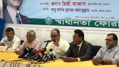 বক্তব্য রাখছেন মির্জা আব্বাস