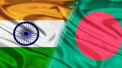 ভারত ও বাংলাদেশের পতাকা। প্রতীকী ছবি: বিবিসি