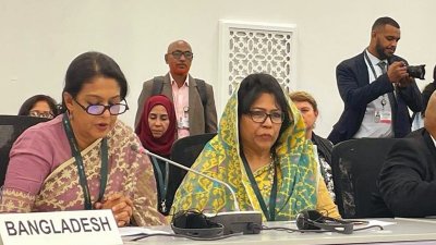 কপ-১৬ ‘ফরমাল স্টেটমেন্ট’ অধিবেশনে বাংলাদেশের পক্ষে ন্যাশনাল স্টেটমেন্ট দিচ্ছেন পরিবেশ উপদেষ্টা সৈয়দা রিজওয়ানা হাসান